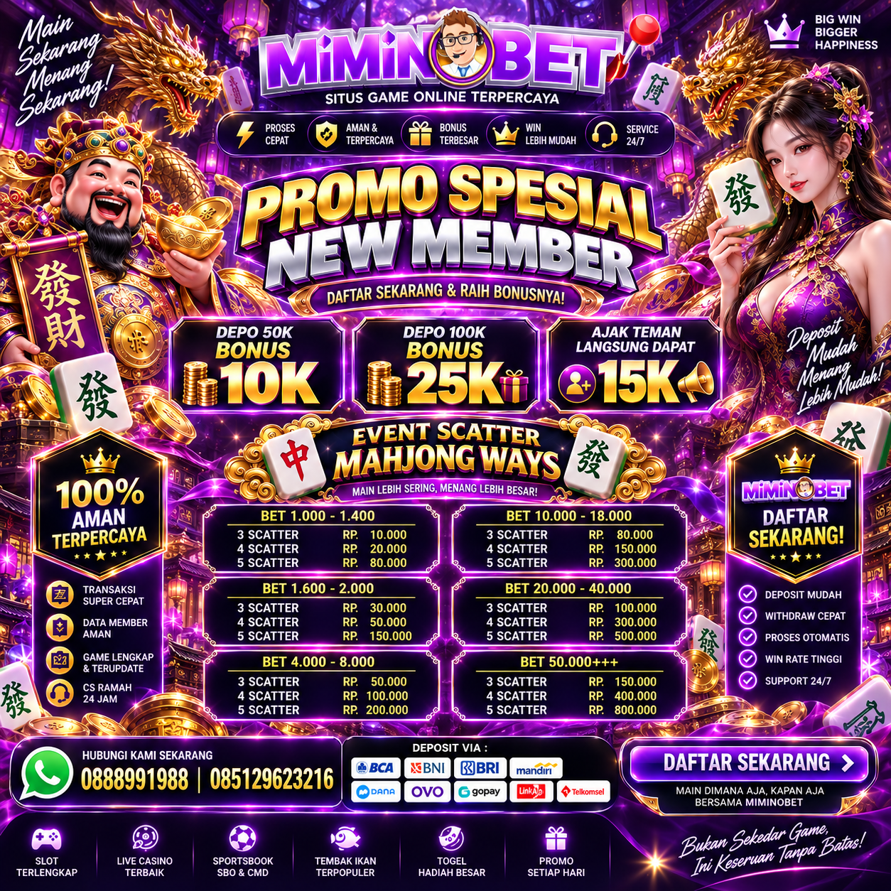 Thumbnail 1 of 3, Poster, MIMINBET Link Resmi Terbaru 2026, Akses Cepat & Stabil designed and sold by MIMINBET.