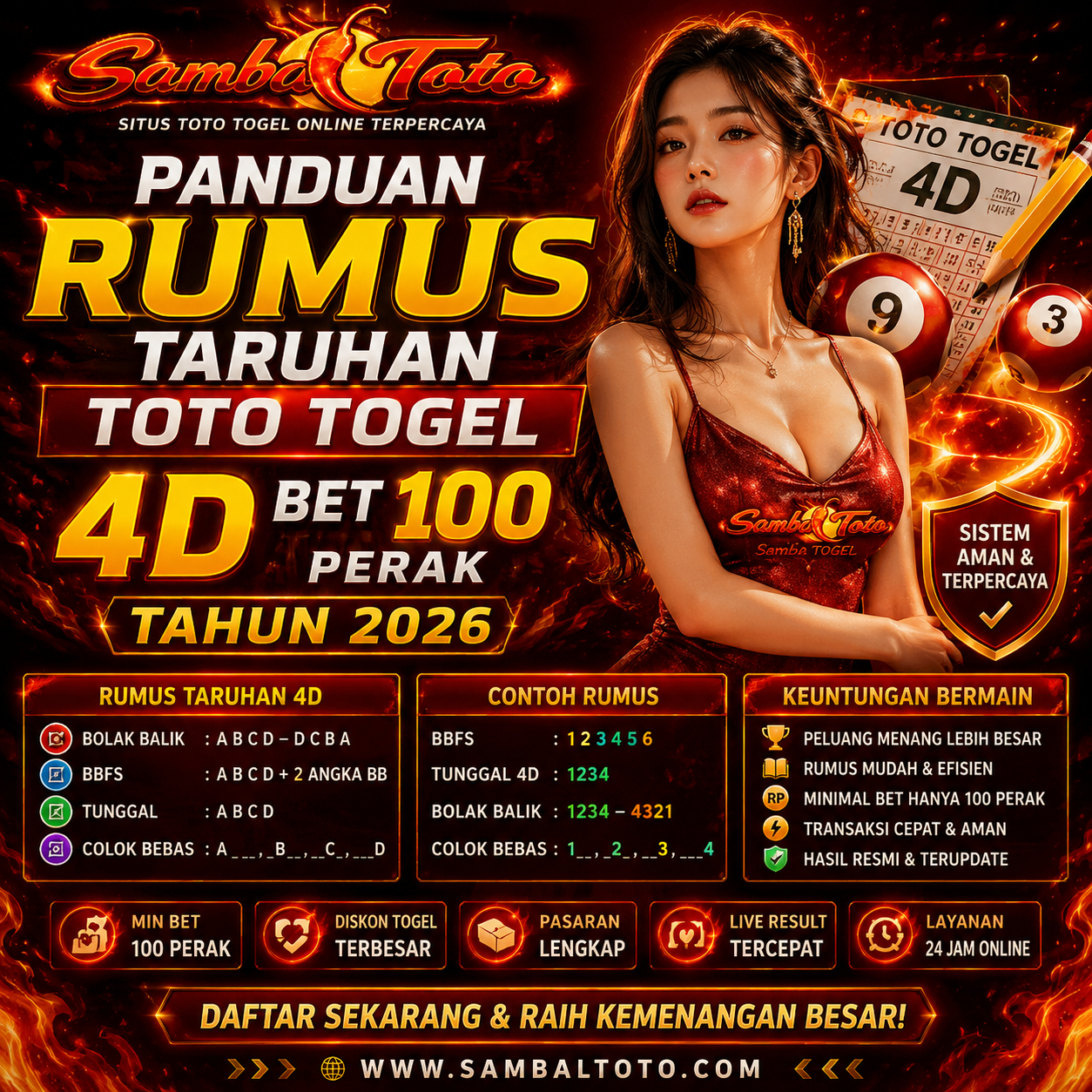 SAMBALTOTO 🔥 Panduan Rumus Taruhan Toto Togel 4D Bet 100 Perak Tahun 2026